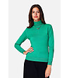 Дамски поло пуловер в зелено с кашмир-0 снимка