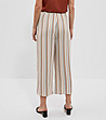 Дамски панталон в цвят слонова кост на райе в кафяво и бежово Aura-1 снимка