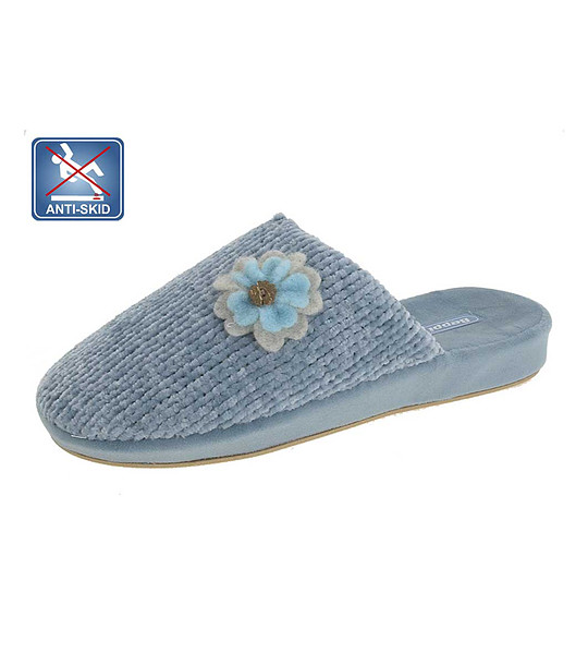 Сини дамски домашни чехли Blue flower снимка
