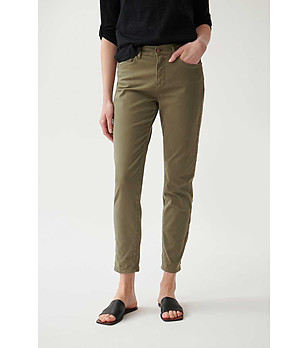 Дамски памучни дънки в цвят каки Dezira снимка