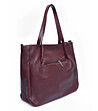 Дамска чанта от естествена кожа в цвят бургунд Betina-2 снимка