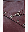 Дамска чанта от естествена кожа в цвят бургунд Betina-3 снимка