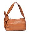Дамска кожена чанта в цвят камел Enia-1 снимка