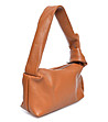 Дамска кожена чанта в цвят камел Enia-2 снимка