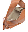 Дамска кожена чанта в цвят камел Enia-4 снимка