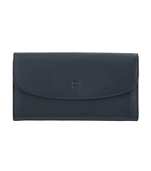 Тъмносин дамски портфейл от естествена кожа Gandia с RFID защита снимка