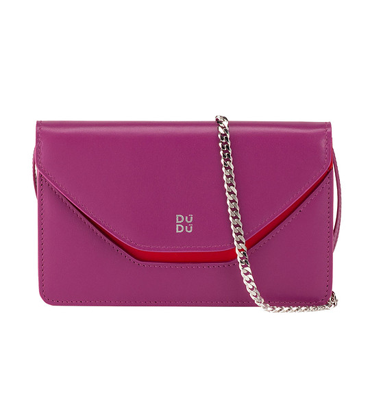 Малка ефектна дамска чанта в цвят фуксия и оранжево Ina снимка