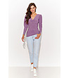 Дамска лилава блуза с буфан ръкави Claret-2 снимка