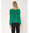 Зелен дамски пухкав пуловер Darlene-1 снимка