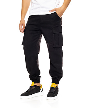 Мъжки черен карго панталон Herbert снимка