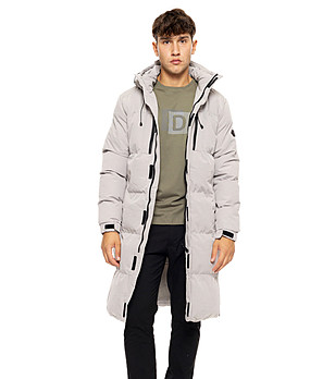 Дълго мъжко светлосиво зимно яке Edgar снимка