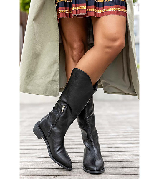 Черни дамски ботуши Vitalia снимка