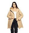 Дамско зимно яке в бежово Linela-1 снимка