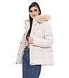 Дамско яке в светлобежово с пух Alfina-2 снимка