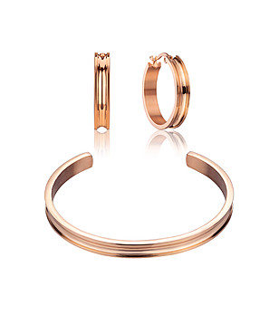 Комплект от гривна и обеци в розовозлатисто Angel снимка