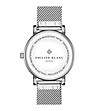 Сребрист unisex часовник с кафяв циферблат Nyon-2 снимка