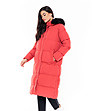 Дълго дамско зимно яке в цвят корал Irra-2 снимка