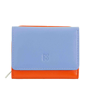 Кожен портфейл в светлосиньо и оранжево Sharrie с RFID защита снимка