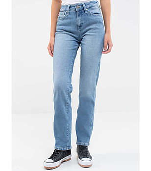 Дамски светлосини памучни дънки Myrra снимка