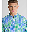Памучна мъжка карирана риза в синьо и зелено Mowerin-2 снимка