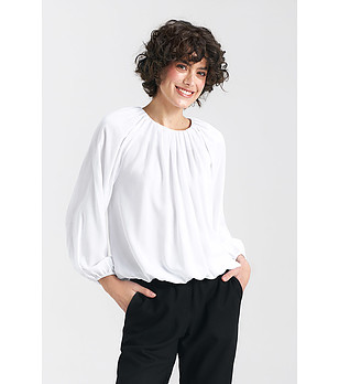 Дамска oversize блуза в екрю Sobella снимка
