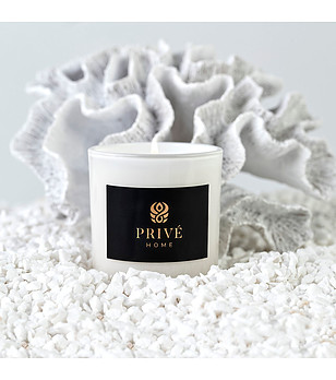 Бяла ароматна свещ Rose Pivoine 280 гр снимка
