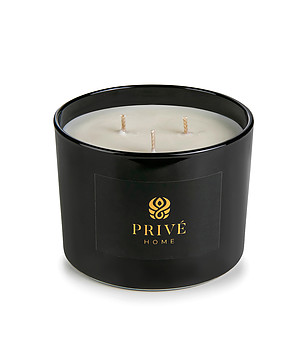 Черна ароматна свещ Tobacco&Leather 420 гр снимка