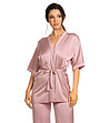 Къс дамски халат в цвят пепел от рози Rozalin-0 снимка