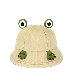 Бежова шапка жабка Froggie снимка
