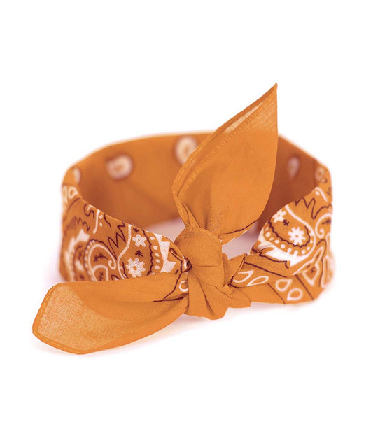 Памучна бандана за глава в цвят охра снимка