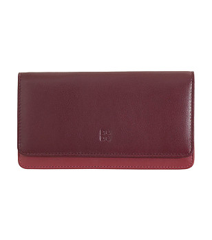 Кожен дамски портфейл в бордо Alison с RFID защита снимка