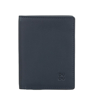 Кожен мъжки портфейл в тъмносиньо с RFID защита снимка