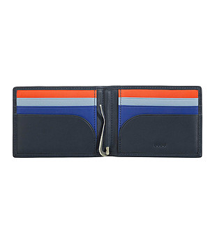 Мъжки портфейл от естествена кожа в тъмносиньо с RFID защита снимка