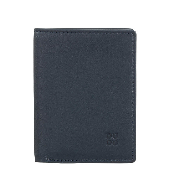 Кожен мъжки портфейл в тъмносиньо с RFID защита снимка