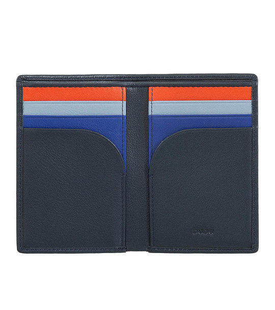 Тъмносин мъжки портфейл от естествена кожа с RFID защита снимка