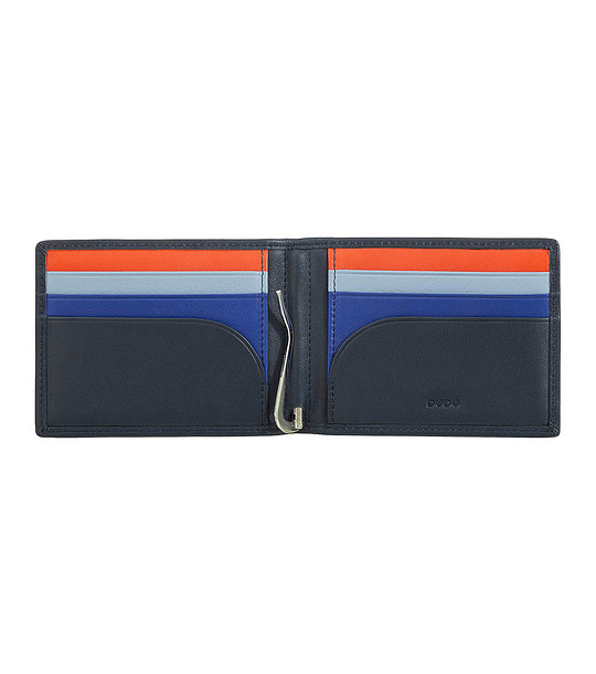Мъжки портфейл от естествена кожа в тъмносиньо с RFID защита снимка