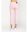 Светлорозови дамски 7/8 памучни слим дънки-1 снимка