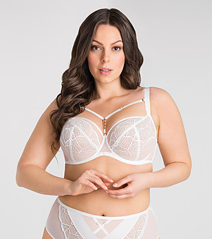 Бял сутиен с меки чашки Forever white и ефектни ленти снимка
