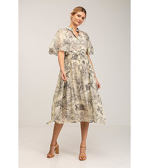 Рокля в екрю и черно снимка