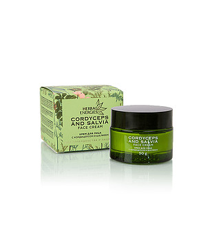 Крем за лице с кордицепс и салвия Herbal Energies 50 гр снимка