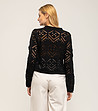 Черен ажурен дамски пуловер-1 снимка