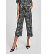 Черен дамски 7/8 панталон в принт в бяло Selesta-0 снимка