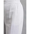 Дамски бял панталон Trudie с лен-2 снимка
