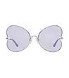 Сребристи слънчеви очила с нестандартни лилави лещи-0 снимка