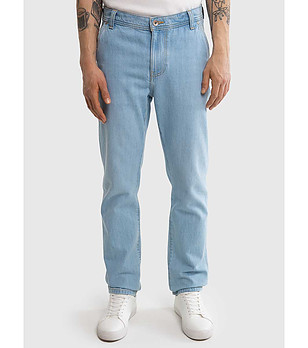 Памучни мъжки дънки в светлосиньо Workwear снимка