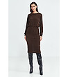 Тъмнокафява миди рокля Tulia-0 снимка