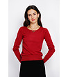 Червен дамски пуловер с кашмир Salvena-3 снимка