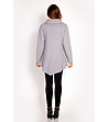 Сиво дамско асиметрично манто-1 снимка