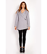 Сиво дамско асиметрично манто-2 снимка