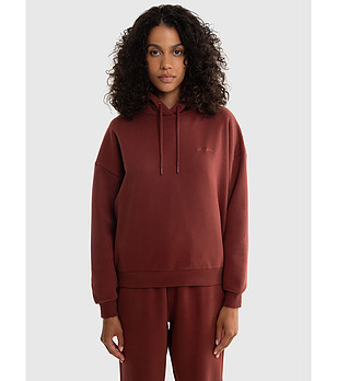 Дамски памучен суитшърт в нюанс на бордо Megan снимка